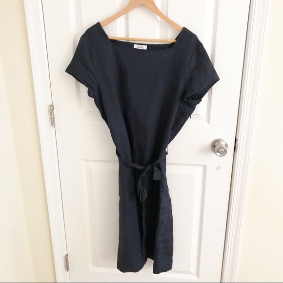 Galeries Lafayette Paris Linen Dress In Blue - Picture 2 of 6